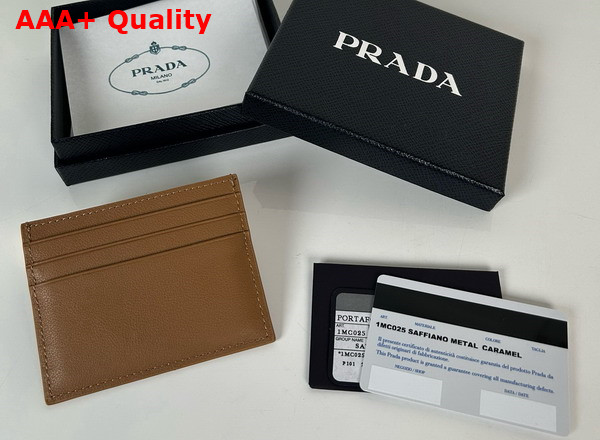 Prada Leather Card Holder in Caramel 1MC025 Replica