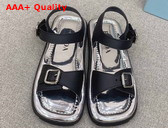 Prada Leather Double Strap Sandals in Black 2X3071 Replica