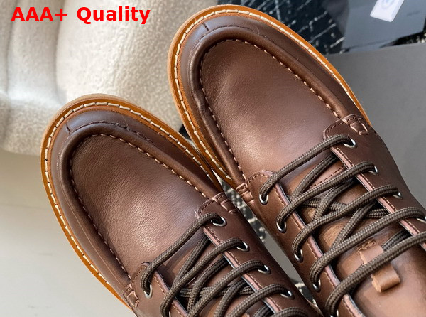 Prada Leather Lace Up Boots in Dark Brown 1T803N Replica