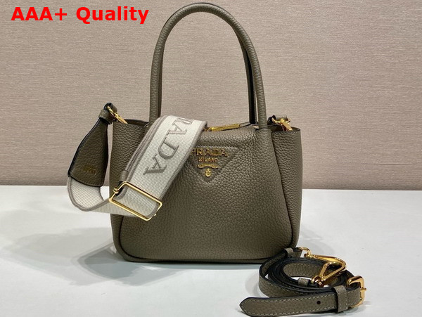 Prada Leather Mini Handbag in Clay Gray 1BA362 Replica