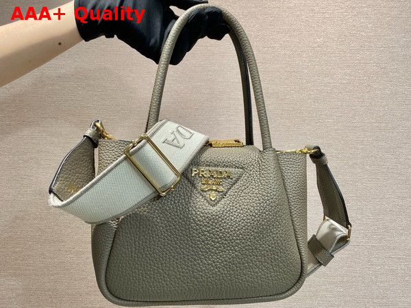 Prada Leather Mini Handbag in Clay Gray 1BA362 Replica