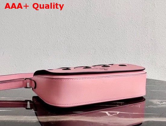 Prada Leather Prada Tress Shoulder Bag Petal Pink Black Replica