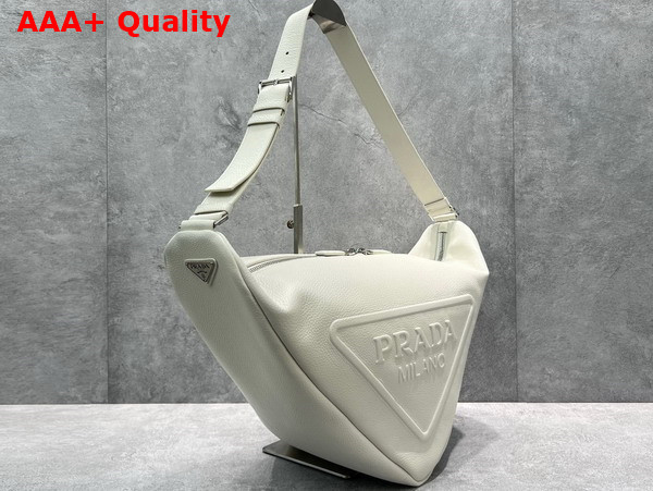 Prada Leather Prada Triangle Bag in Chalk White 2VY007 Replica