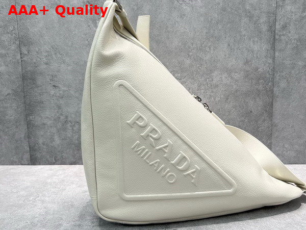 Prada Leather Prada Triangle Bag in Chalk White 2VY007 Replica