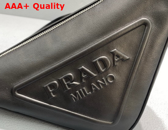 Prada Leather Prada Triangle Shoulder Bag in Black 1BH190 Replica