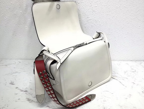 Prada Leather Shoulder Bag in White Calfskin Leather
