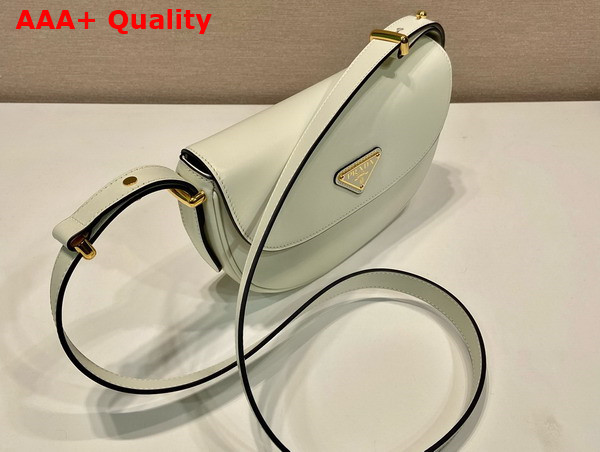 Prada Leather Shoulder Bag in White Nappa Leather 1BD365 Replica