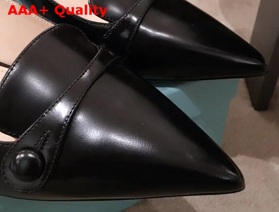 Prada Leather Slingback Pumps in Black Replica