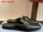 Prada Leather Slippers in Black 1D766N Replica
