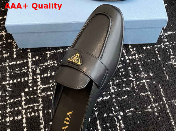 Prada Leather Slippers in Black 1D766N Replica