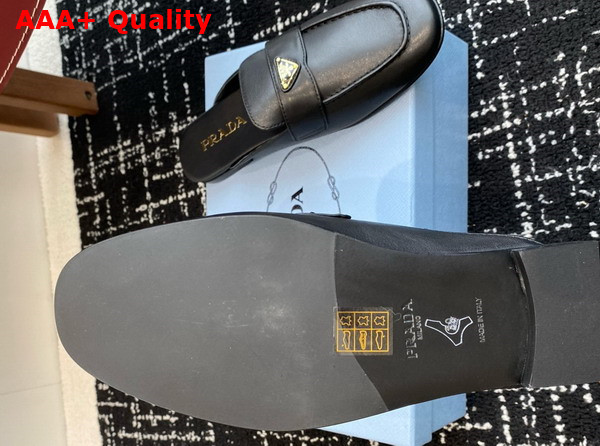 Prada Leather Slippers in Black 1D766N Replica