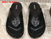 Prada Leather Thong Sandals in Black 2Y3130 Replica