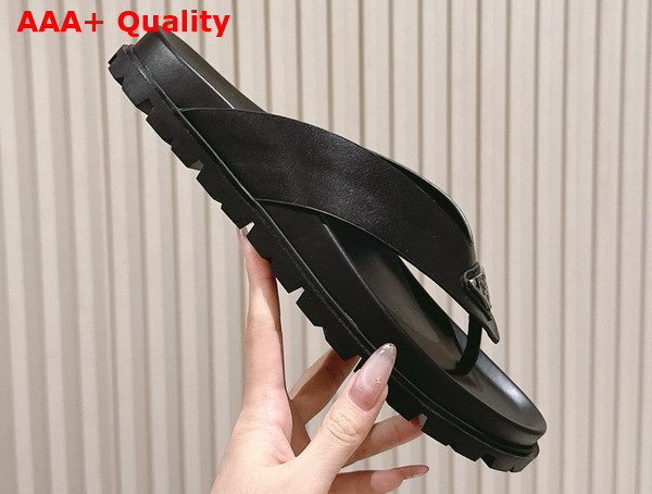 Prada Leather Thong Sandals in Black 2Y3130 Replica