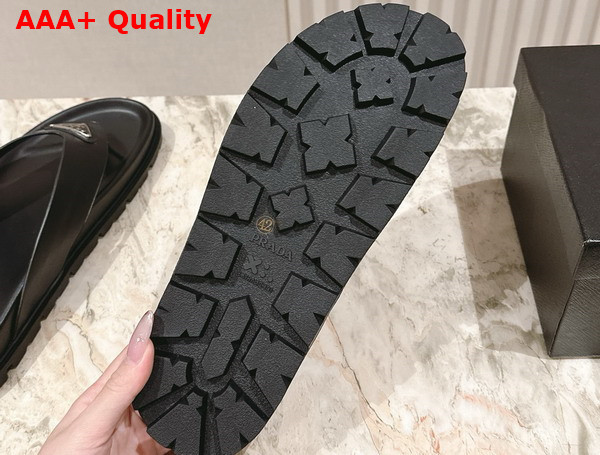 Prada Leather Thong Sandals in Black 2Y3130 Replica