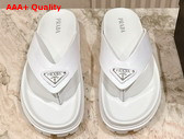 Prada Leather Thong Sandals in White 2Y3130 Replica