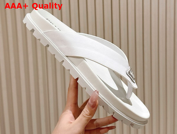 Prada Leather Thong Sandals in White 2Y3130 Replica
