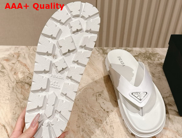 Prada Leather Thong Sandals in White 2Y3130 Replica