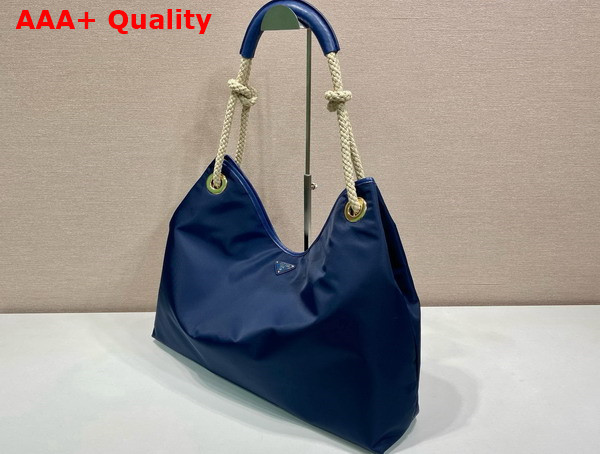 Prada Mariner Large Re Nylon Shoulder Bag in Baltic Blue 1BC244 Replica
