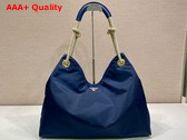 Prada Mariner Large Re Nylon Shoulder Bag in Baltic Blue 1BC244 Replica