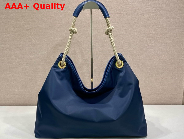 Prada Mariner Large Re Nylon Shoulder Bag in Baltic Blue 1BC244 Replica