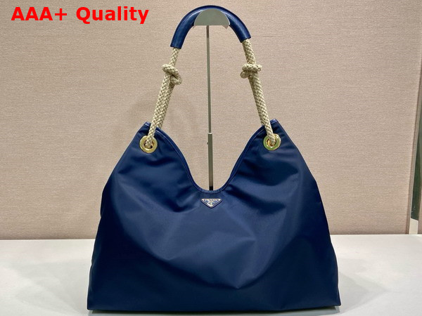 Prada Mariner Large Re Nylon Shoulder Bag in Baltic Blue 1BC244 Replica