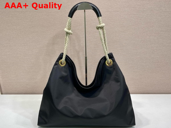 Prada Mariner Large Re Nylon Shoulder Bag in Black 1BC244 Replica