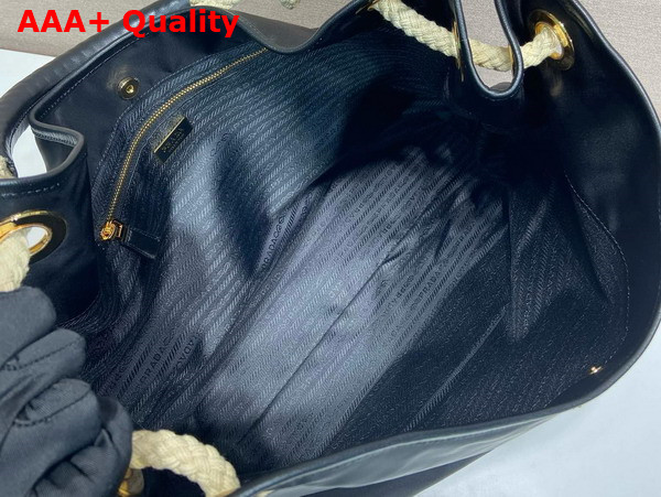 Prada Mariner Large Re Nylon Shoulder Bag in Black 1BC244 Replica
