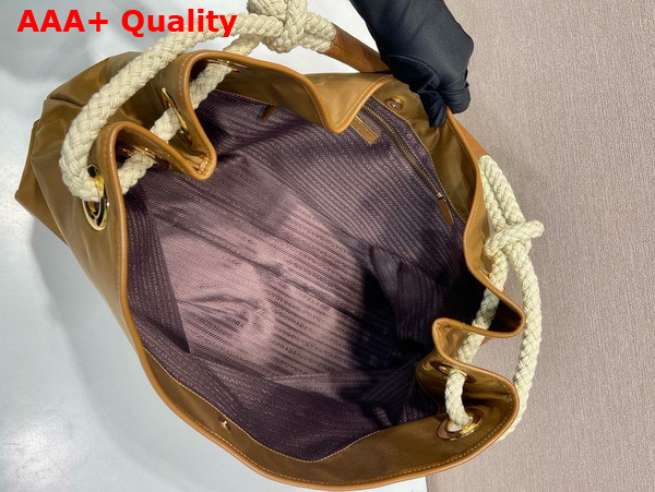 Prada Mariner Large Re Nylon Shoulder Bag in Brandy 1BC244 Replica