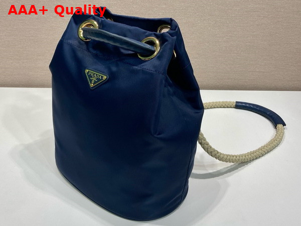 Prada Mariner Re Nylon Small Bucket Bag in Baltic Blue 1BE082 Replica