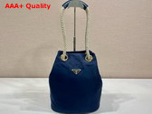 Prada Mariner Re Nylon Small Bucket Bag in Baltic Blue 1BE082 Replica