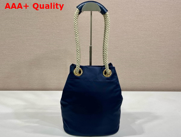 Prada Mariner Re Nylon Small Bucket Bag in Baltic Blue 1BE082 Replica