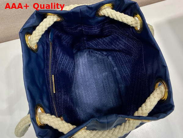 Prada Mariner Re Nylon Small Bucket Bag in Baltic Blue 1BE082 Replica