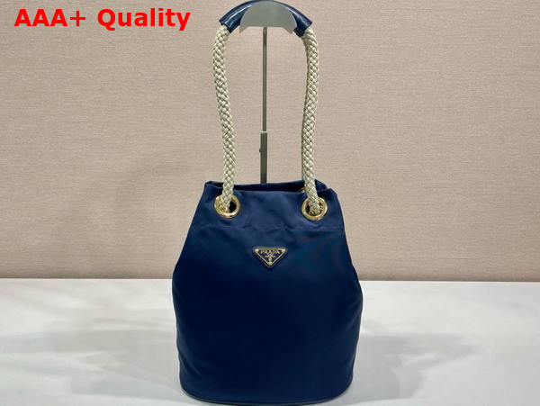 Prada Mariner Re Nylon Small Bucket Bag in Baltic Blue 1BE082 Replica