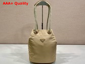 Prada Mariner Re Nylon Small Bucket Bag in Beige 1BE082 Replica