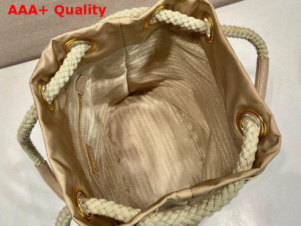 Prada Mariner Re Nylon Small Bucket Bag in Beige 1BE082 Replica