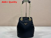 Prada Mariner Re Nylon Small Bucket Bag in Black 1BE082 Replica