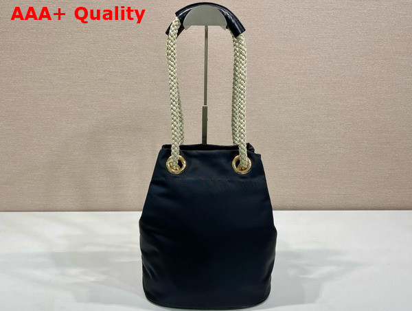 Prada Mariner Re Nylon Small Bucket Bag in Black 1BE082 Replica