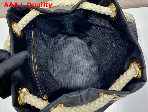 Prada Mariner Re Nylon Small Bucket Bag in Black 1BE082 Replica