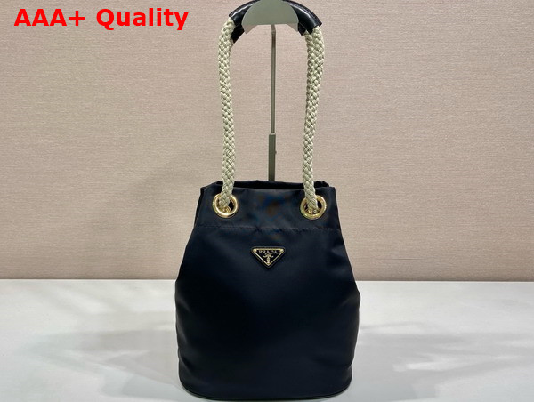 Prada Mariner Re Nylon Small Bucket Bag in Black 1BE082 Replica