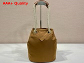 Prada Mariner Re Nylon Small Bucket Bag in Camel Brown 1BE082 Replica