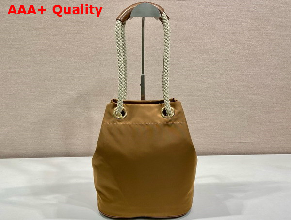 Prada Mariner Re Nylon Small Bucket Bag in Camel Brown 1BE082 Replica