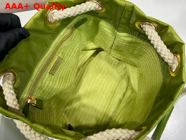 Prada Mariner Re Nylon Small Bucket Bag in Ivy Green 1BE082 Replica