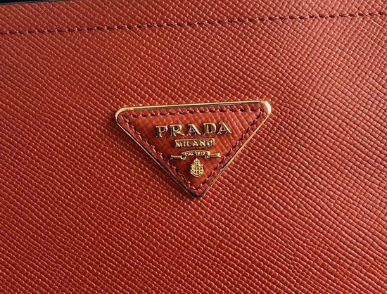 Prada Matinee Handbag in Papaya Saffiano Leather