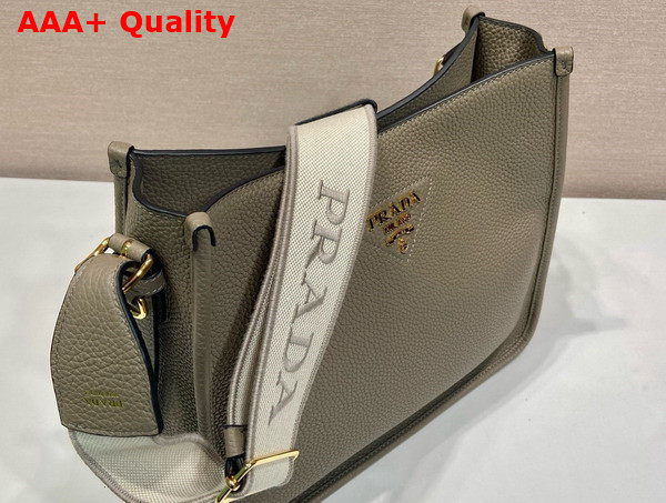 Prada Medium Leather Bag in Clay Gray 1BC073 Replica