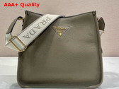 Prada Medium Leather Bag in Clay Gray 1BC073 Replica