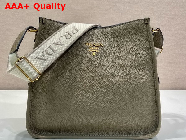 Prada Medium Leather Bag in Clay Gray 1BC073 Replica