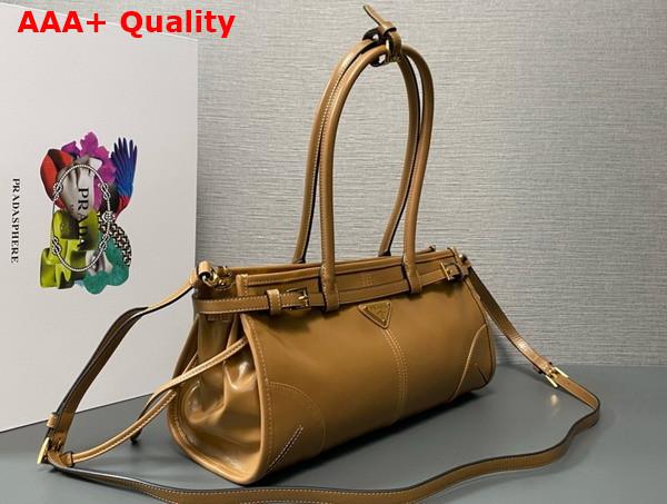 Prada Medium Leather Handbag in Cameo 1BA426 Replica