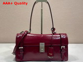 Prada Medium Leather Handbag in Dark Red 1BN026 Replica