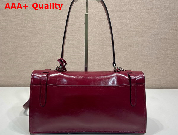 Prada Medium Leather Handbag in Dark Red 1BN026 Replica