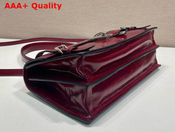 Prada Medium Leather Handbag in Dark Red 1BN026 Replica
